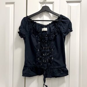 Abercrombie navy blouse top